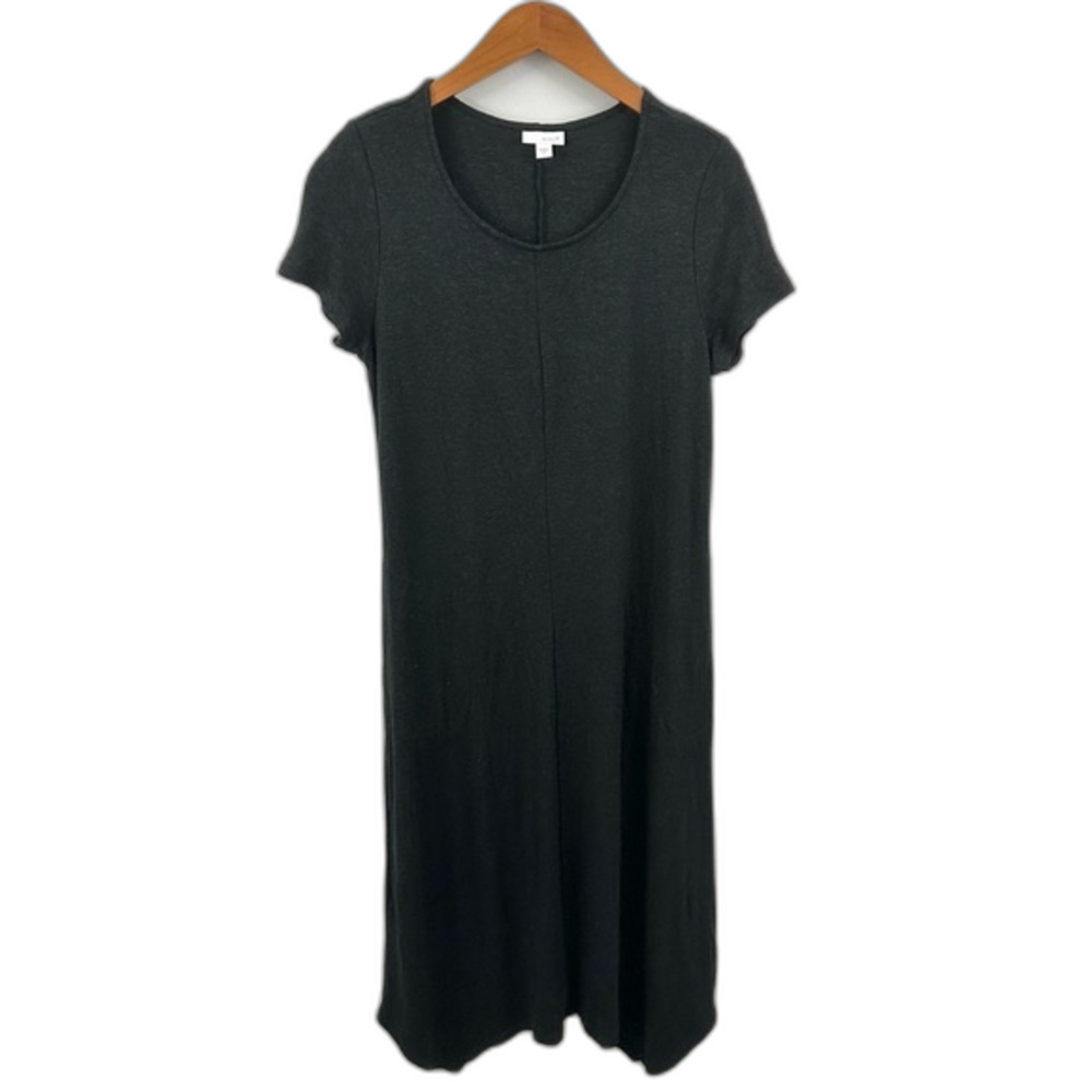 Pure Jill Short Sleeve Linen Blend Midi Dress Size Small Minimalist Casual Comfy